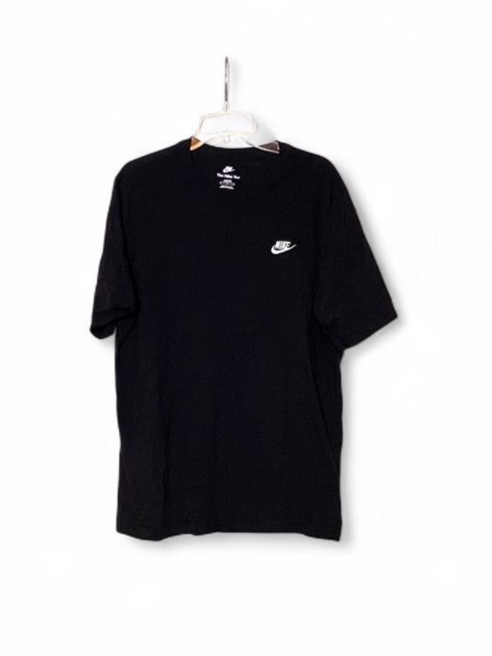 Men’s Nike Tee with White Swoosh and Text Embroidered